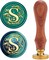 Letter S Wax Seal Stamp Initial Alphabet Vintage Sealing Stamp Olive Leaves Medieval Traditional Classic 25mm Removable Brass Head with Wooden Handle for Wedding Invitations Cards Envelopes